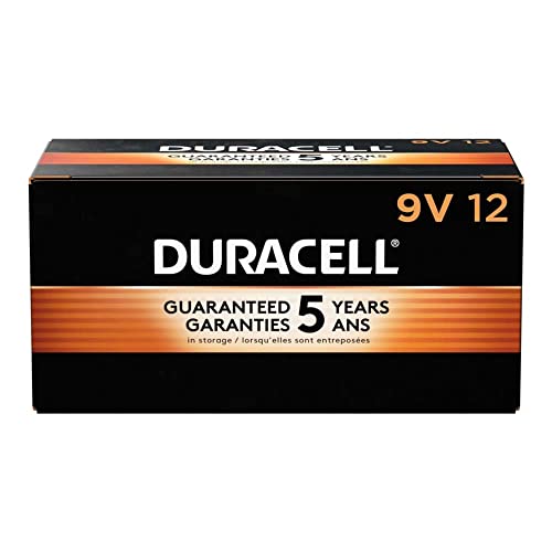 duracell pgd mn1604bkd coppertop battery, alkaline, 9v size (pack of 12)