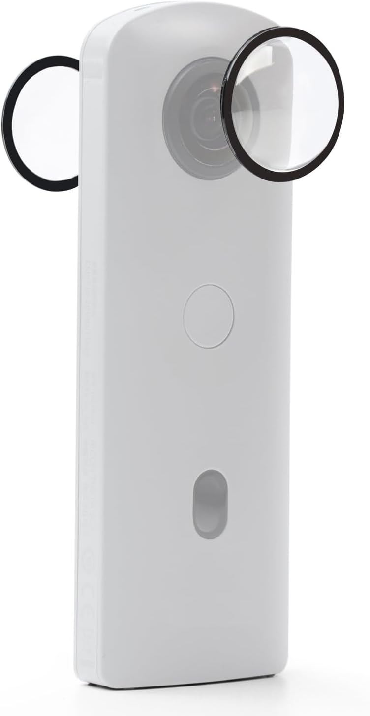 Sticky Lens Protector Lens Guard for Ricoh Theta SC2 / S/V Cameras Accessories, High Transmittance PC Protective Cover with Lens Cap Protection Case