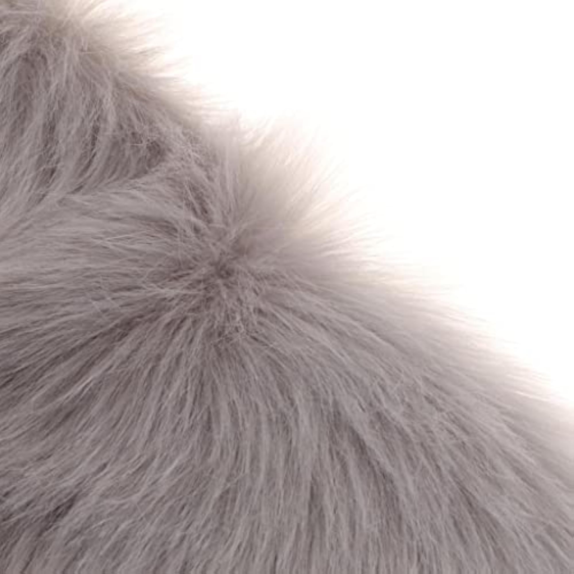 2x Faux Fur Seat Cushion Pad Artificial Sheepskin Mat Gray