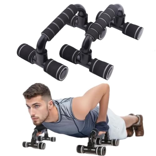 Comioke Push Up Bar, Pushup Stand, Parallele Basse, Push Up Maniglie, Parallele Calisthenics per Allenamento Muscolare e Allenamento della Forza -150 kg/Coppia (Grigio e Nero)