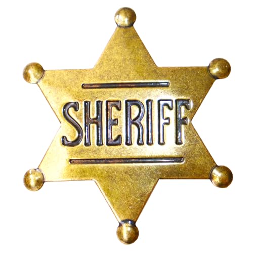 Badge de shérif en métal de qualité supérieure pour costume de cowboy adulte