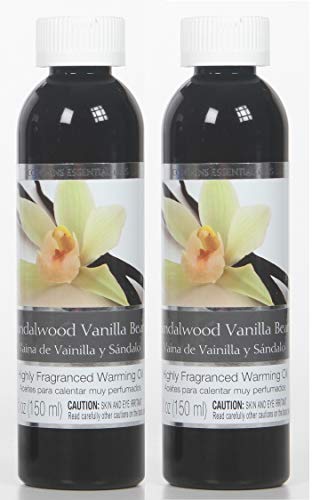 Hosley Set of 2, 5 oz Sandalwood Vanilla Bean Fragrance Warming Oils. Ideal Gift for Weddings, spa, Reiki, Meditation, Bathroom Settings. P1