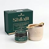 Mendu Herbs Himalayan Shilajit Resina Puro Originale 30 g + Tazza in Ceramica | Kit Completo per la Routine Quotidiana | Acido Fulvico e Acido Umico | Senza PFAS, PFOA e Metalli Pesanti