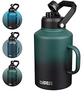 BJPKPK 1 Gallon Water Bottle with Handle, Large Dishwasher Safe 128oz Insulated Water Bottle, BPA...