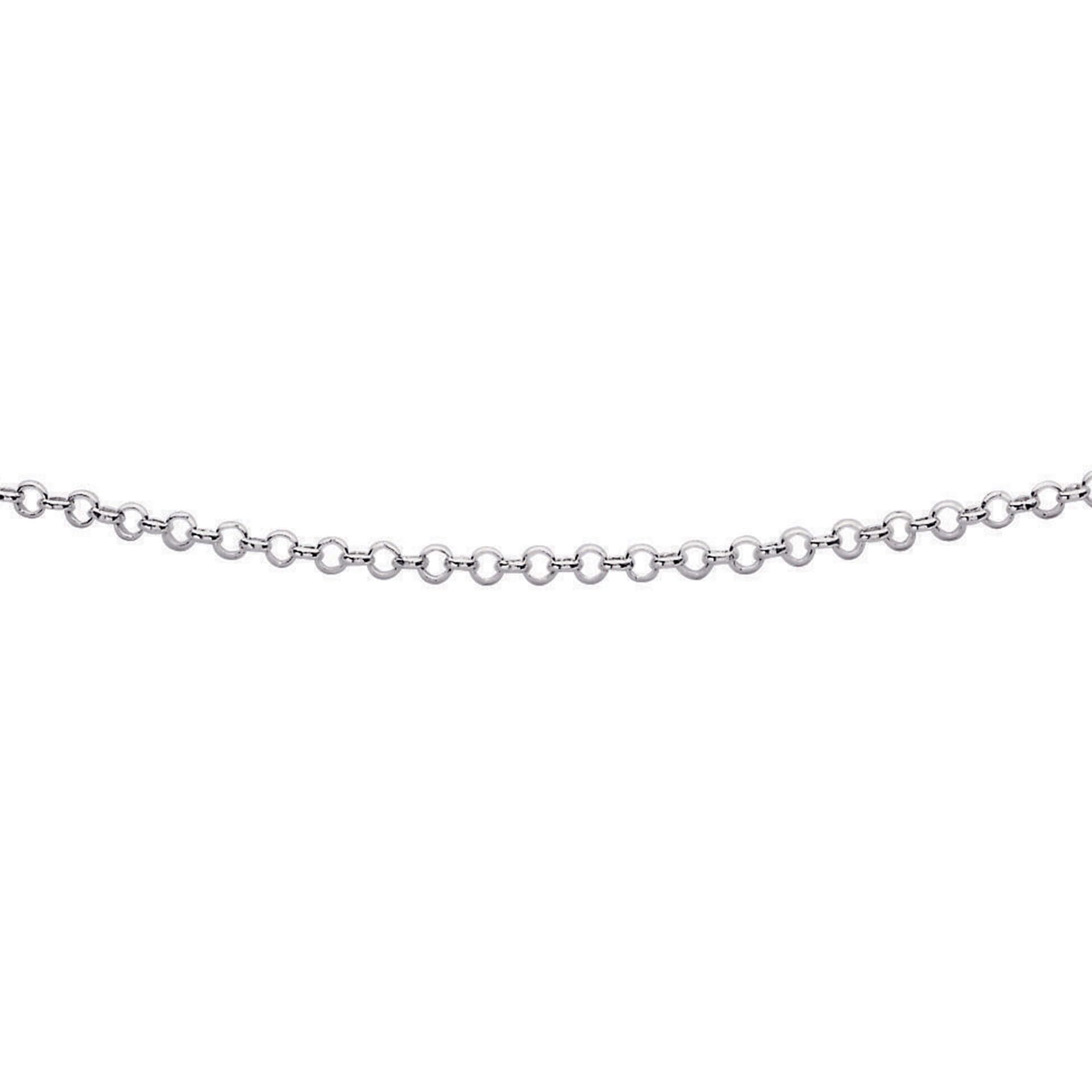 ROLO ROLO RODIUM PLATED Kette mit Verlängerung 56+5, Sterling Silber
