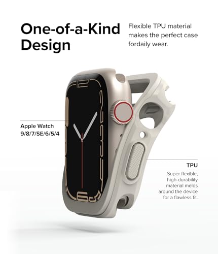 Image of Ringke Air Sports Compatible with Apple Watch 9 /8 /7 41mm Case, 4 /5 /6 /SE 40mm Case, Soft Flexible Rugged TPU Raised Bezel Frame Protective for 41mm / 40mm - Warm Gray