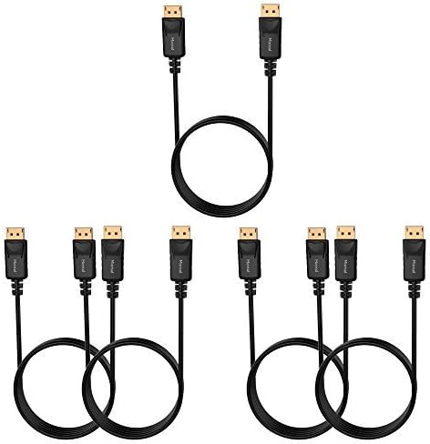 Moread DisplayPort to DisplayPort Cable, 6 Feet, 5 Pack, Gold-Plated Display Port Cable (4K@60Hz, 2K@144Hz) DP Cable Compatible with Computer, Desktop, Laptop, PC, Monitor, Projector - Black
