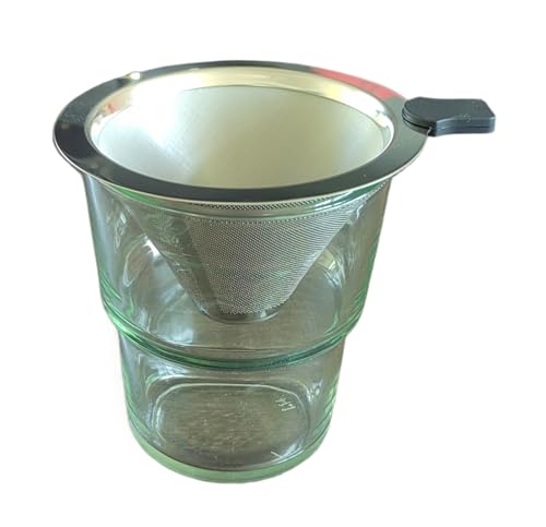 Image of NANSPATH Drip coffee machine, single-serve-brewing machines, reusable 800-hole double-layer 304 stainless steel filter funnel, freely control coffee concentration, water and coffee blend perfectly