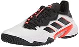 adidas Men's Barricade Tennis Shoe, White/Core Black/Solar Red, 9.5