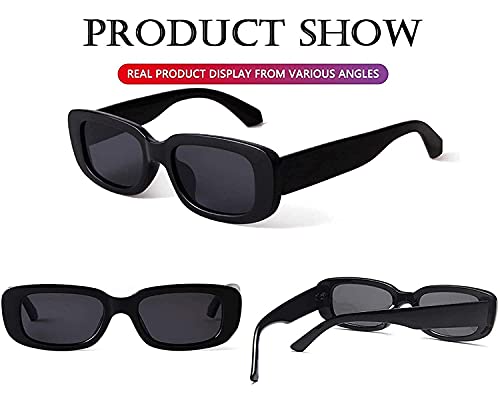 Image of CREEK Rectanglular Sunglasses for Women Retro Driving Sunglasses Vintage Fashion Narrow Square Frame UV400 Protection