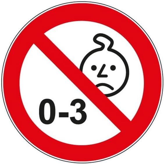 Warning sign: Not suitable for children aged 0-3