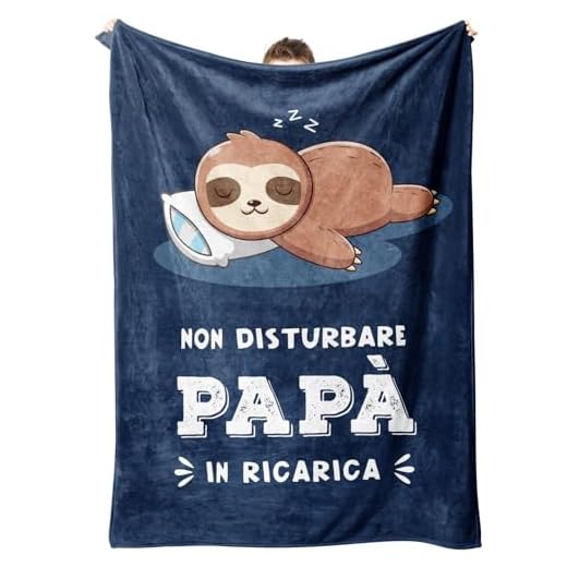 Niyewsor Regalo Papà, Regalo per Papà Coperta, Regalo Papà Compleanno, Idee Regalo Papà, Festa del Papà Natale Regali per Papà da Figlia Figlio, Bradipo Coperta per Papà 130 x 150cm