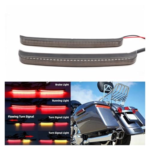 Luz LED de freno intermitente trasera para alforja de motocicleta Touring Street Glide FLHX 3