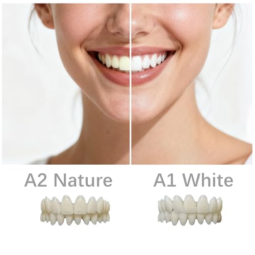 12-Piece DIY Denture Kit,2 sets (28 teeth per set) of false teeth in different sizes, for full or partial fake teeth,Includes all necessary materials for making top and bottom false teeth at home.