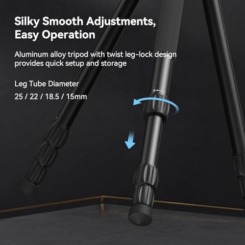 Image of SmallRig CT195 73 inch Video Tripod, Camera Tripod Max Load 15kg /33lbs