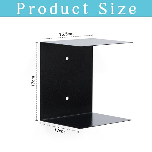 Image of Livzing Invisible Floating Metal Book Shelf-CD DVD Display Bookcase Rack Wall Mount Shelves - Multipurpose Organizer Bibliophile Living Room Office Home Decor Items Stand (Set of 2) - Black (Medium)