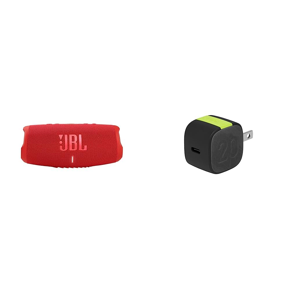 JBL Charge 5 - Portable Bluetooth Speaker with IP67 Waterproof and USB Charge Out - Red and InfinityLab