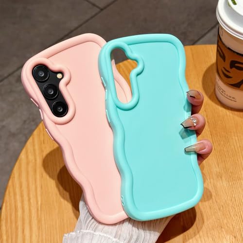 WOGROO Slim Fit Case for Samsung Galaxy S23, Wave Frame, Cute Soft TPU Thin Protective Phone Cover for Women, Light Pink - image 2