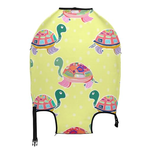 Joisal Graphic Luggage Covers for Suitcase Protector Elastic Colorful Tortoise Print Yellow Travel Suitcase Accessories, XL, Fits 29-32 Inch Case2