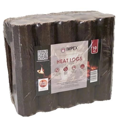 Heat Logs For Woodburning Stove Fireplace Open Fire Log Fuel High Energy Ultra Dry Eco Wood Fuel 10KG Pack
