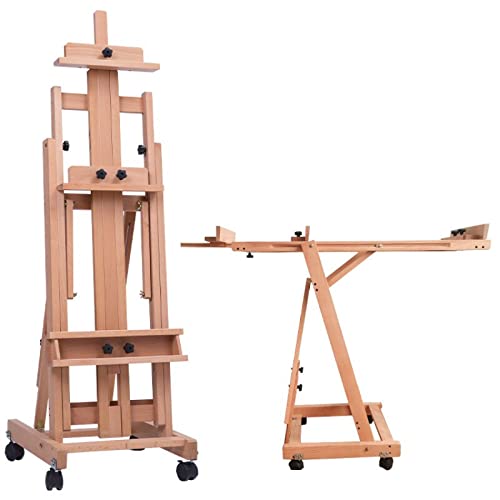 ZAW Chevalet pliable Caballete De Pintura Multifonctionnel Peinture à l'huile Lienzo Artist Caballete en bois pour peinture à l'huile (couleur C : C)