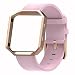 Henoda Compatible with Fitbit Blaze Bands Leather Small Large Strap Smart Fitness Watch Band Women Men (6. A Pink Band and Rose Gold Frame, Small: 5.7"-7.1")