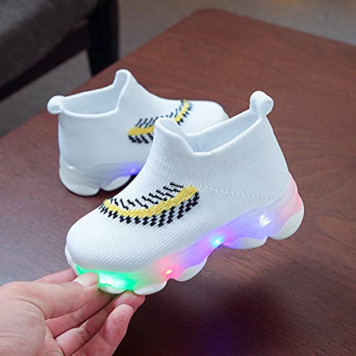 Crib Baby Toddler Led Luminous Baby Children Sneakers Kids Bling Girls Boys Sport Shoes Light Baby (White, 12-18 Months) #TOP1