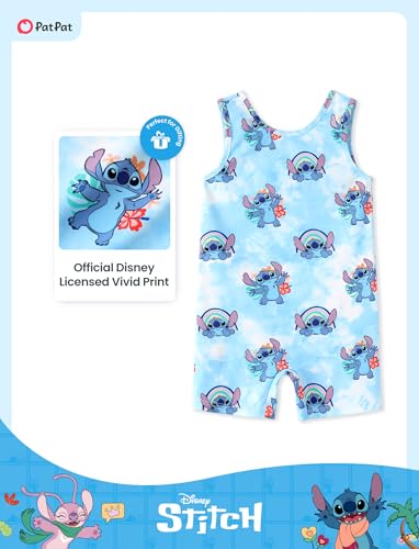 Disney Stitch Gymnastics Leotards for Girls One-Piece Kids Unitard Biketards with Shorts 8-9 Years - Thumbnail 2
