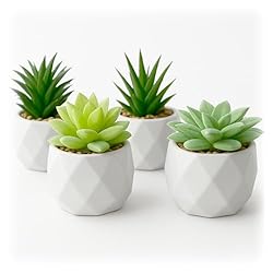 GRIFTO Fake Plants Set of 4 Artificial Plants Indoor