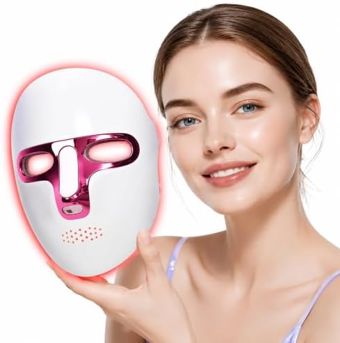 7 Colors Red Light Therapy for Face, LED Facial Mask, Rechargeabl...