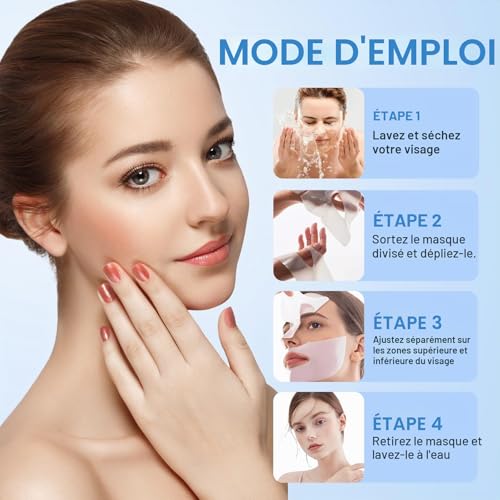 5 Pièces Masque Collagene Visage,Masque Collagene Hydratant et Raffermissant,Hydratant Anti-âge,Amélioration de l'Élasticité Et Peau Lisse,Resserre les pores,Adapté à la Plupart des Types de Peau – vue 2