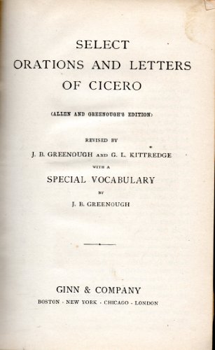 Select Orations and Letters of Cicero B000REOTOM Book Cover