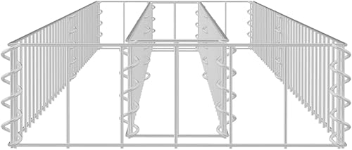 Vista 75 de vidaXL Gabion - Maceta elevada para pared, jardín, césped, patio, jardín, jardín, jardín, jardín, jardín, flores, acero galvanizado, 70.9 x 35.4