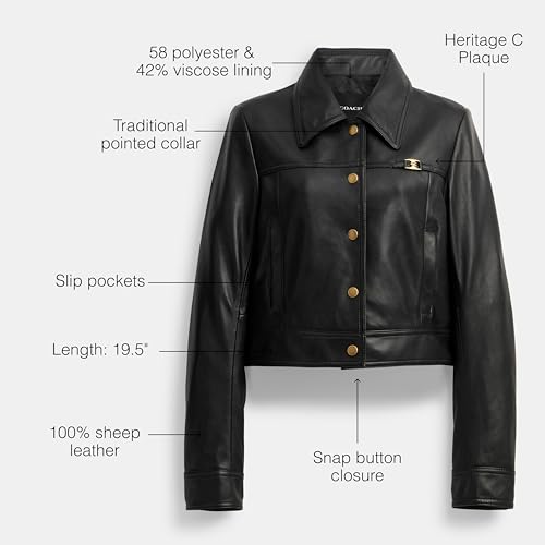 Coach Women's Heritage C Snap Front Shrunken Jacket3