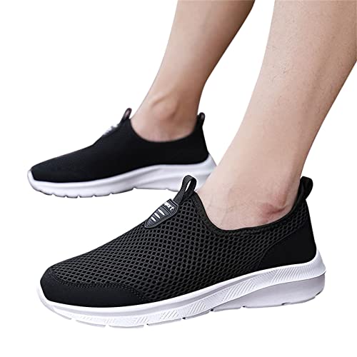 Yanzhenglip Sneaker Cases for Men Fashion Summer Men Breathable Mesh Shallow Lace Up Casual Shoes Mens Sneaker Socks High (White, 9)4