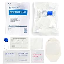 200 PCs IV Starter Kit with Gauze/Chlorascrub Swab LF by VASTMED | Posi-Guard Catheter Securement Device & Transparent Window Dressing | Latex-Free Tourniquets