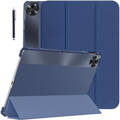 Image of Robustrion Cover for Realme Pad 2 Cover Case 11.5 inch, Transparent Back Flip Case Cover for Realme Pad 2 Tablet Cover - Navy