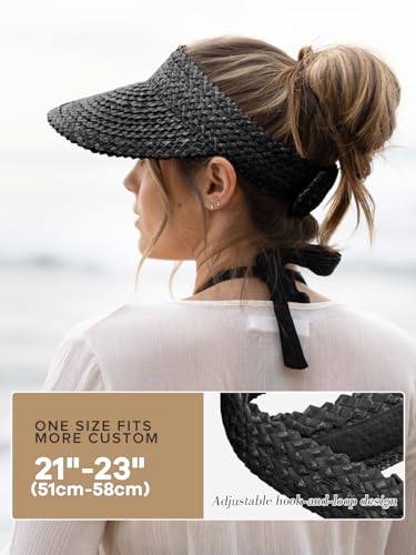 Visera de Sol de Paja para Mujer Plegable Protección UV miniatura 3