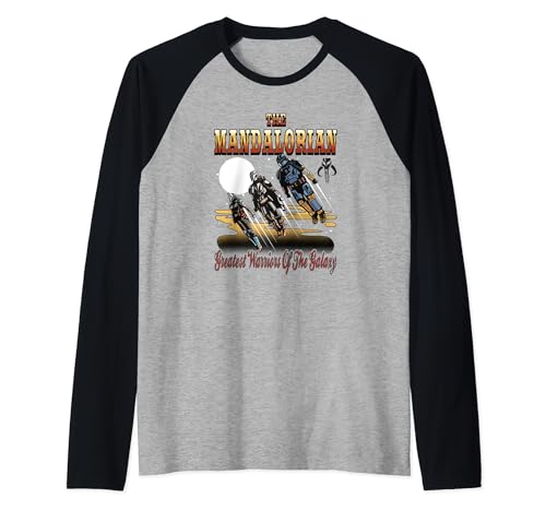 T-shirt Star Wars The Mandalorian vintage baseball raglan Warriors Of The Galaxy pour fan de série