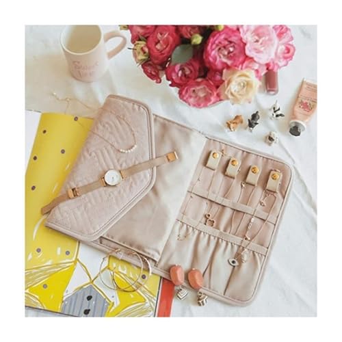 Bolsa de joyería portátil, estuche de viaje para collares, pendientes y pulseras 2