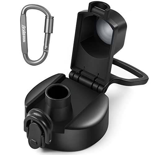 Bosizhang Auto Spout Lid for Hydro Flask Wide Mouth 12, 16, 18, 20, 32, 40, 64oz, Replacement Wide Mouth Lid with Button Lock Compatible with Simple Modern, Iron Flask, Takeya and Other Brand