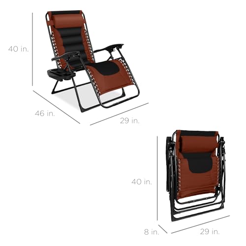image for Best Choice Products Oversized Padded Zero Gravity Chair, Folding Outd