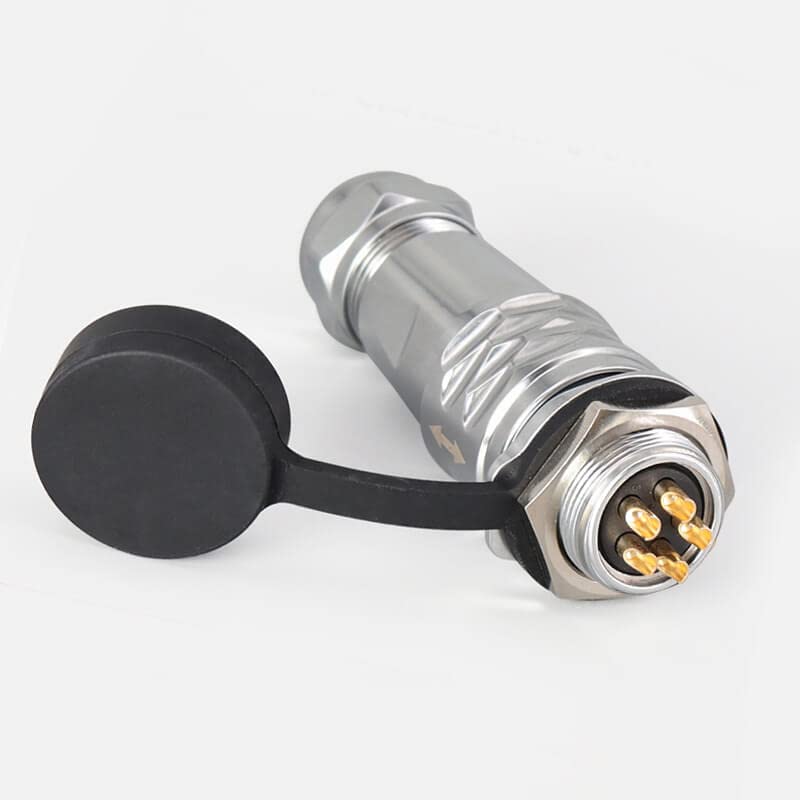 SF20 5 Pin Industrial Quick Push-Pull Male Plug Female Socket Back-Mount Waterproof Metal Circular Aviation