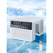 Uthfy 8000BTU U Shaped Window Air Conditioner, 6-In-1 Window AC Unit With Adjustable Louvers-Cools up to 350 Sq Ft, Ultra Quiet, Energy Efficient, Easy to Install, Remote, White