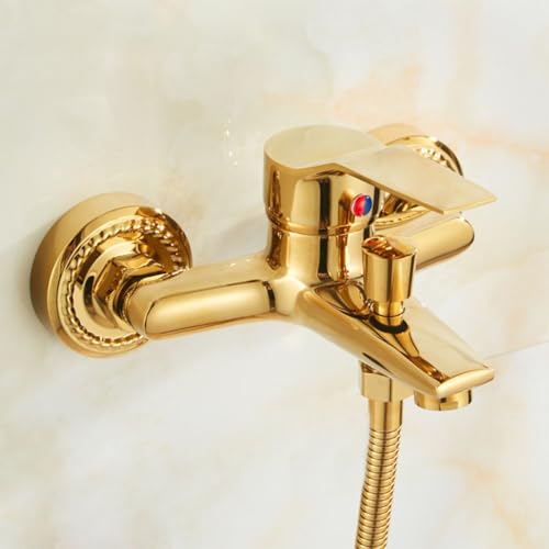 Robinet de baignoire mural laiton ancien mitigeur douche vintage complet