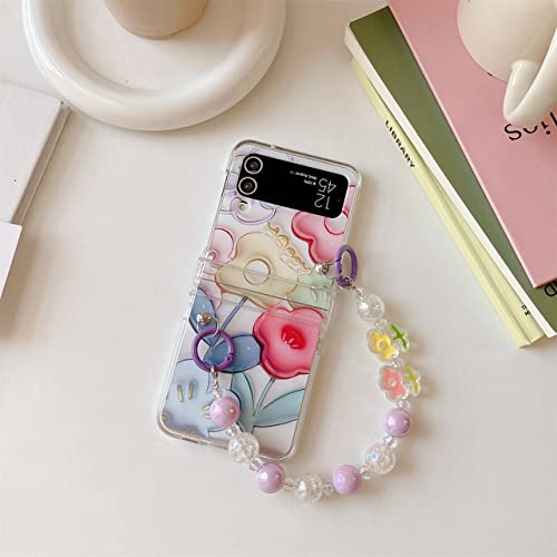Evitez les chutes de votre Samsung Z Flip 4 grâce à la coque bracelet fleur 3D