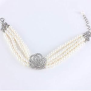   Pet-Collar-with-Four-Rows-of-Pearl-dot-Diamond-Necklace-Jewelry-Adjustable-Rose-Flower-cat-and-Dog-Decoration-AccessoriesWhiteS