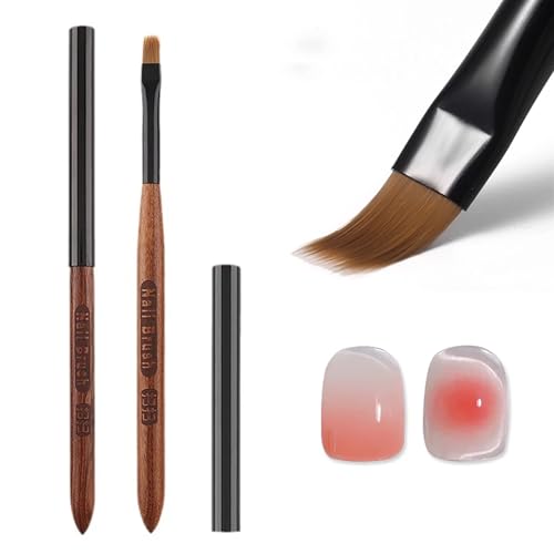Image of Ombre Nail Brush (Thicken), Precise Gradient & Lace Nail Art Painting Brushes Pen, Acrylic Ombre Brush for Nails, Mahogany Manicure Design Tool for DIY & Salon Gel Polish