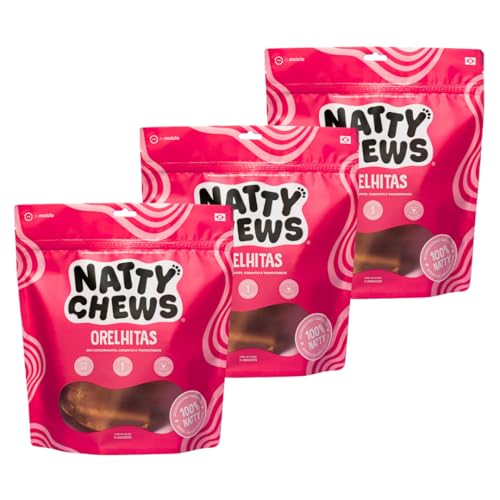Kit 3 Embalagens Mordedor Orelha Suína Natural Desidratada Orelhitas Natty Chews Para Cães - 9 Unida