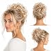 PRETTYSHOP 100% Human Hair Up Scrunchie Scrunchy Extensions Hairpiece Do Bun Ponytail Diverse Colors (blonde mix #27H613)